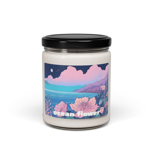 ocean flower scented candle, 9oz